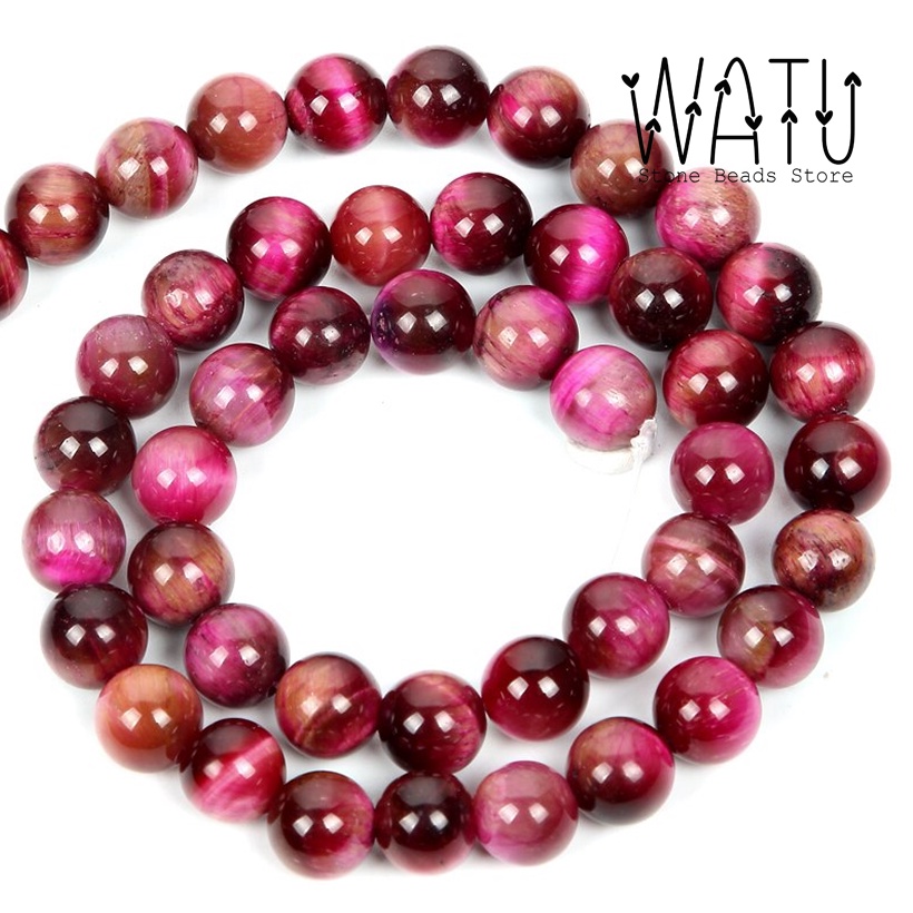 Batu Alam Tiger Eyes Natural Pink 6mm 8mm 10mm 12mm