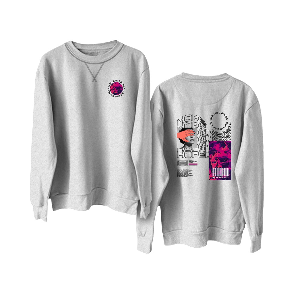 Crewneck sweatshirt sablon DTF || Holyrider Sweter Basic Hoppeless size M - XXL ( Pria &amp; Wanita )