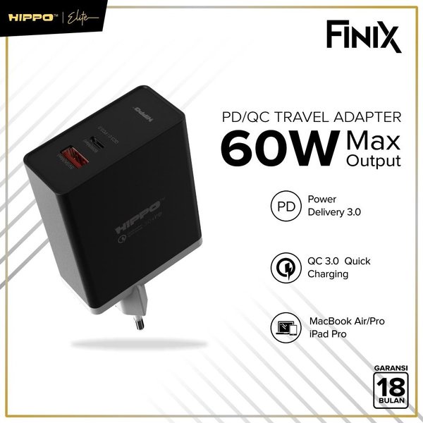 Hippo Elite Finix PD/QC Adapter 60w