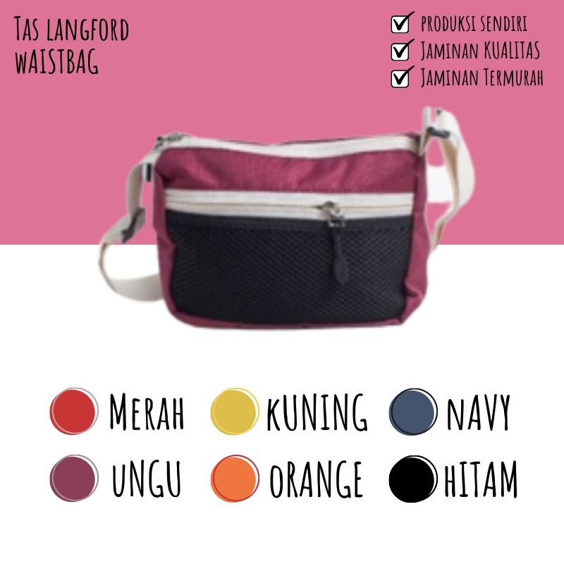 Tas Waistbag Selempang Travel Remaja Dewasa Pinggang Bahu Dada Model Korea Fashion Terkini Stylish Terbaru Murah Simple Casual Elegan Premium  Import Lokal Original Unisex Pria Wanita Cewek Cowok