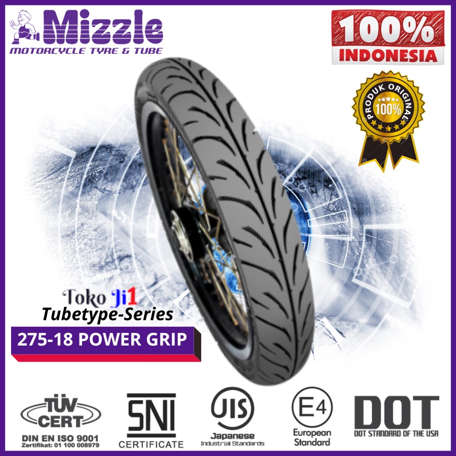 Ban Luar Mizzle Power Grip 275-18 300-18 Tubetype Ring 18