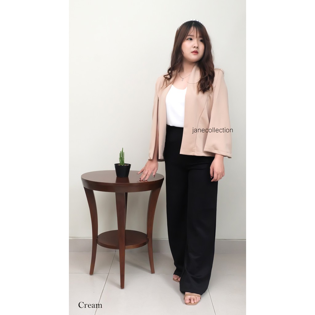 BLAZER KERJA DIAN SASTRO KANTOR FORMAL KULIAH - Cape Blazer Hitam Putih