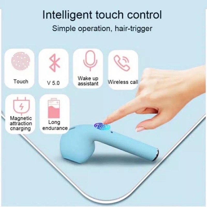 I12 Macaron TWS Headset Bluetooth Wireless Headset Bluetooth Earphone Inpods i12 Inpod Macaron i 12 Wireless TWS Macaron Earbuds Headphone Bluetooth 5.0 for ios Android Extra Bass