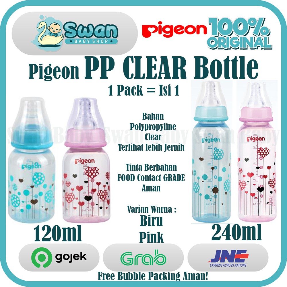 Botol Susu Pigeon PP Clear ( 120ml / 240ml ) / Botol PP Clear