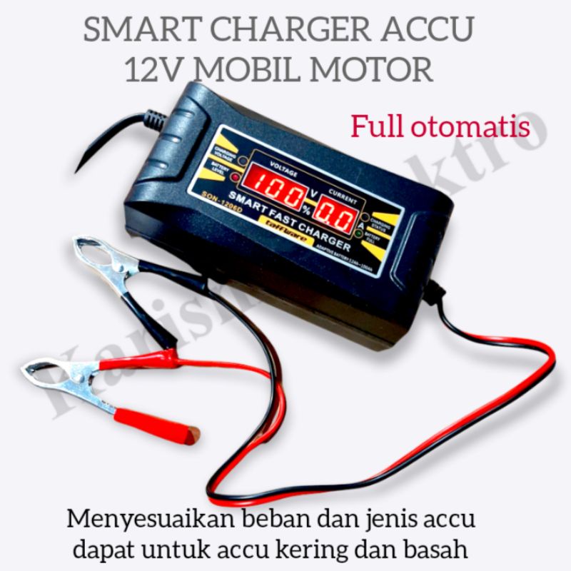 SMART CHARGER ALAT CES AKI MOBIL MOTOR 12V 2 /6/10 /20 AMPERE