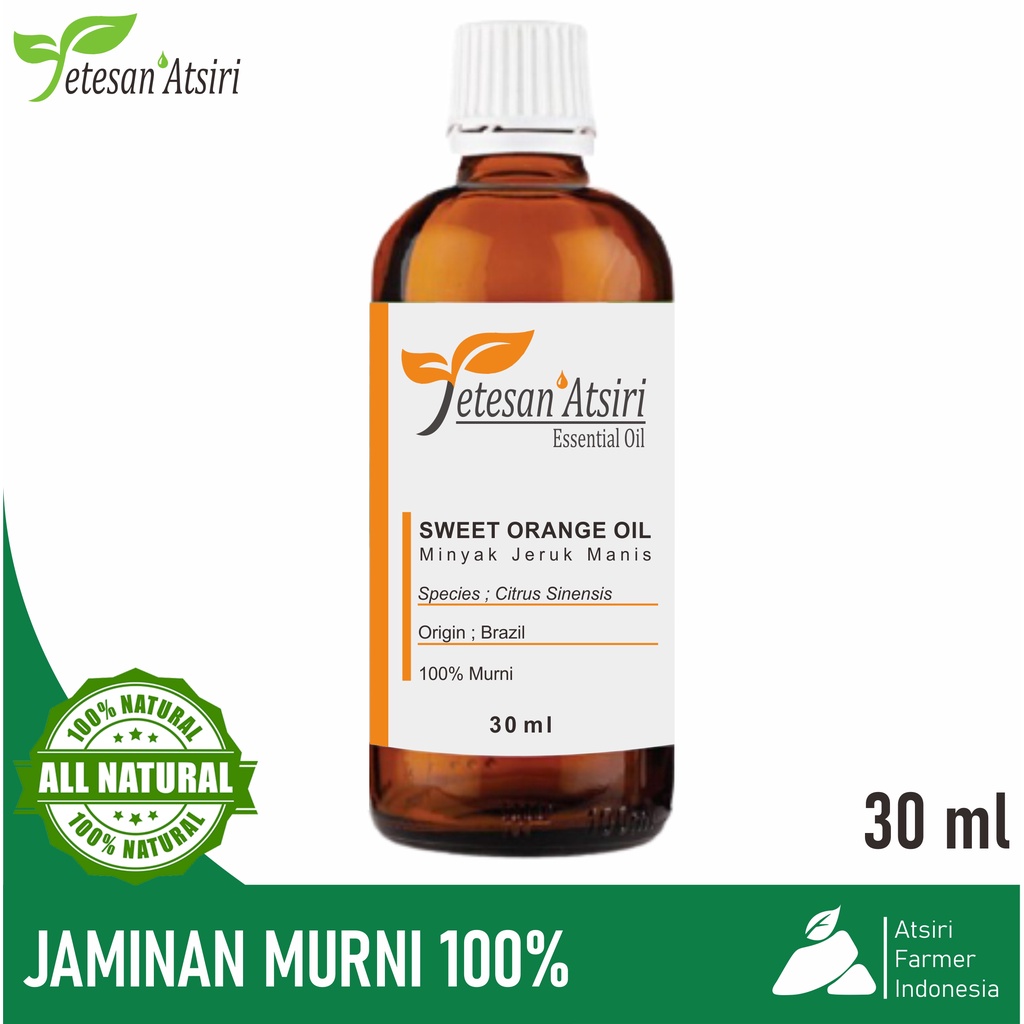 30ml minyak atsiri jeruk manis murni 100% biang 30ml sweet orange pure essential oil 100% 30 ml minyak atsiri jeruk manis murni 100% biang 30 ml sweet orange pure essential oil 100% aromatherapy aromaterapi diffuser humadifier oil esential esensial oil