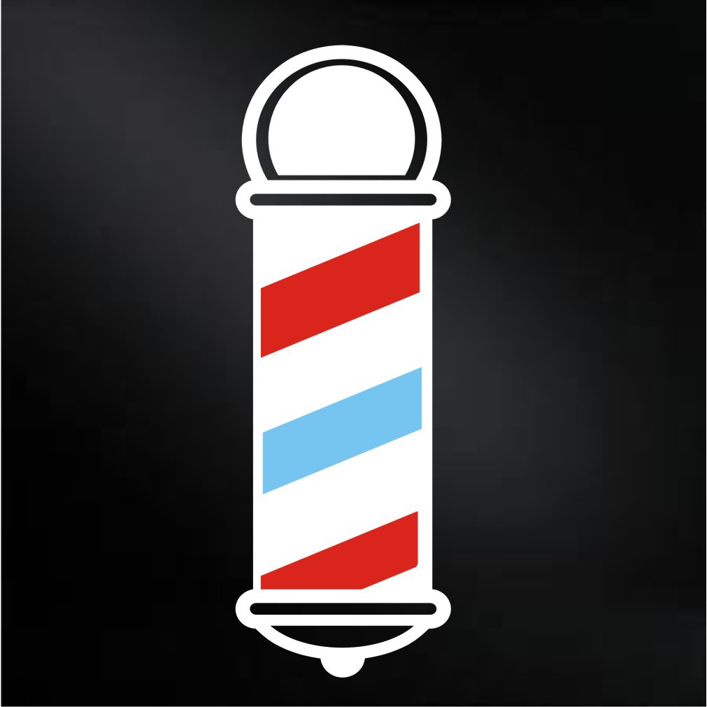 cutting sticker barbershop pole