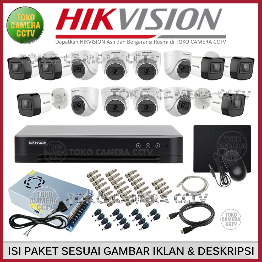 PAKET CCTV HIKVISION 2MP 16 CHANNEL 14 KAMERA