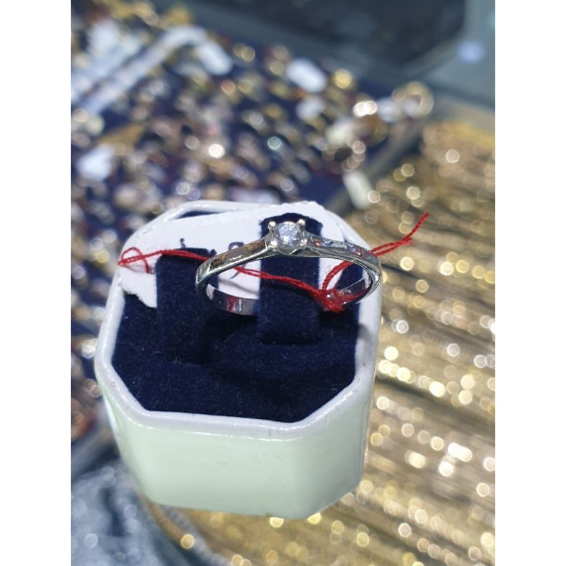 cincin emas 750 silter mata kecil