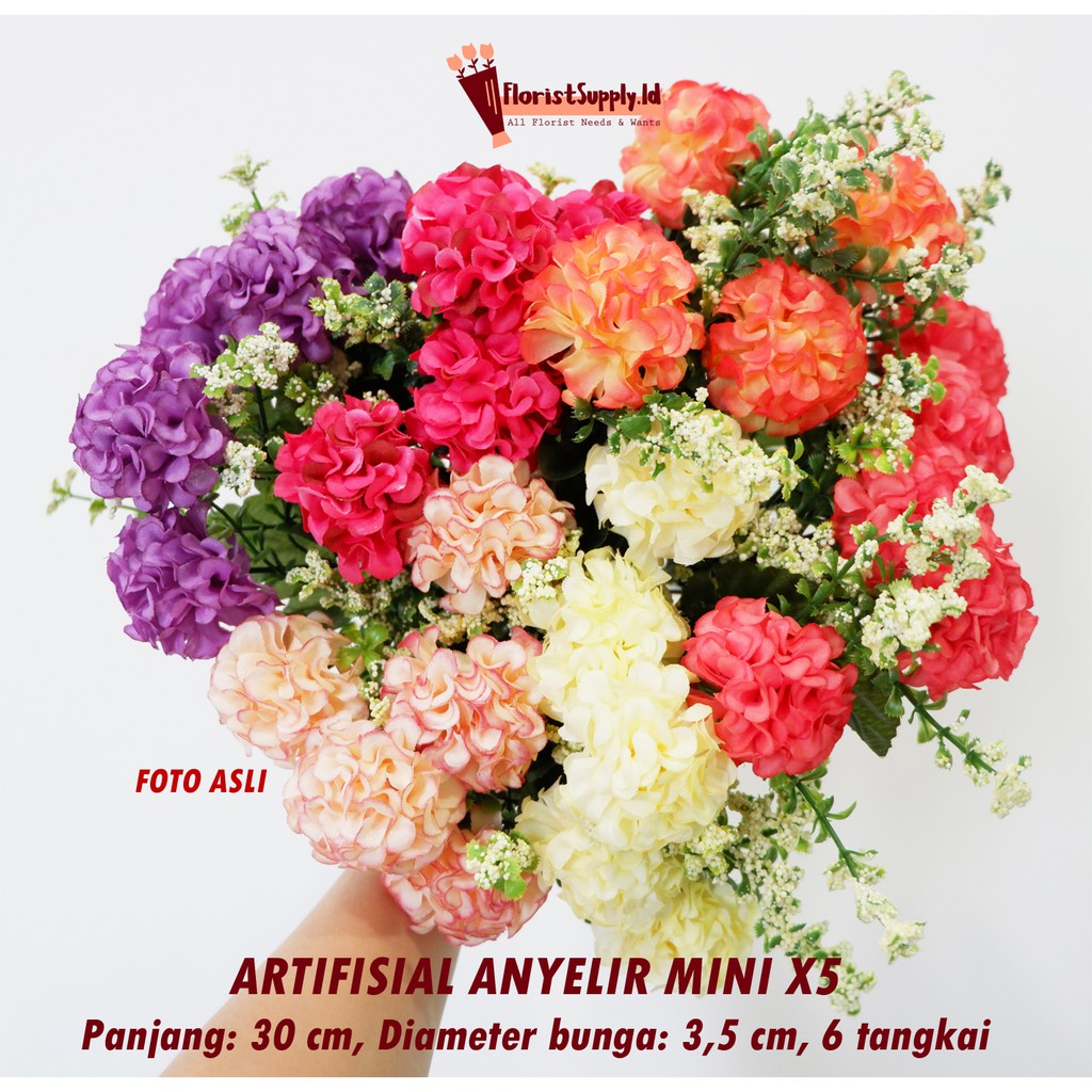 [5 Tangkai] Bunga Anyelir Mini X5 Artifisial (1 kg isi 40 pcs)