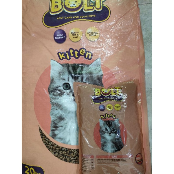BOLT KITTEN CAT FOOD KEMASAN 1KG DRY FOOD BOLT KITTEN