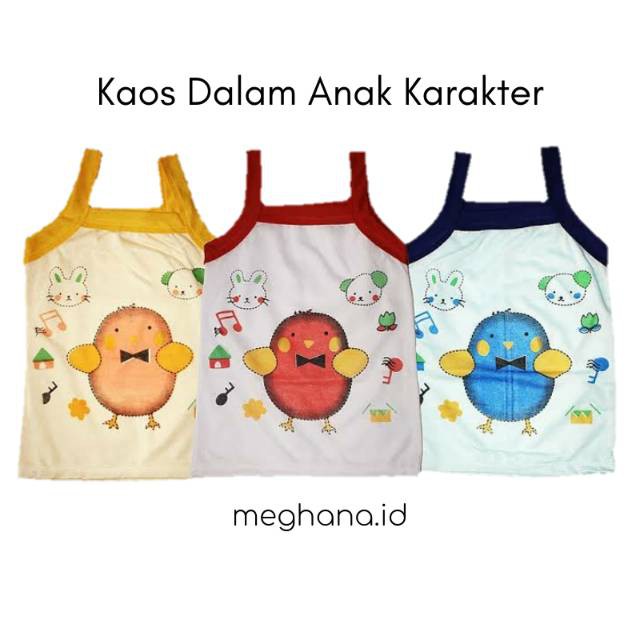 Kaos Singlet Anak 2-3 Tahun Size L Karakter