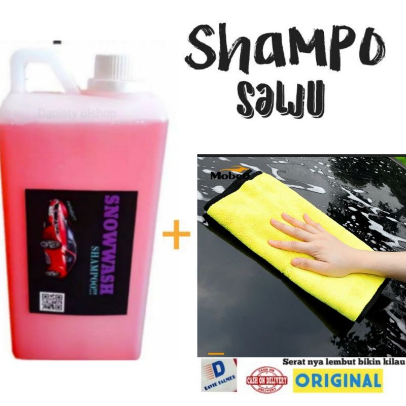 shampo snow wash pembersih mobil motor busa salju plus kain micro fiber david palmer,