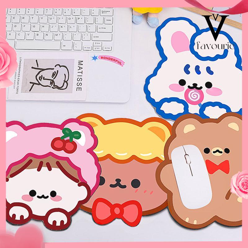 [COD]Kartun beruang mouse pad lucu desktop mouse non-slip pad permainan keyboard pad pelindung-FA