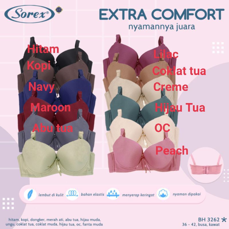 Grosir/ Ecer Bra sorex  3262  extra comfort dengan kawat