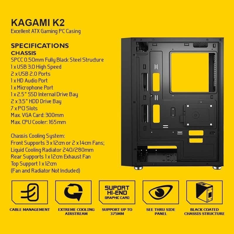 Armaggeddon Kagami K2 Excellent ATX Gaming PC RGB Lightning Effect