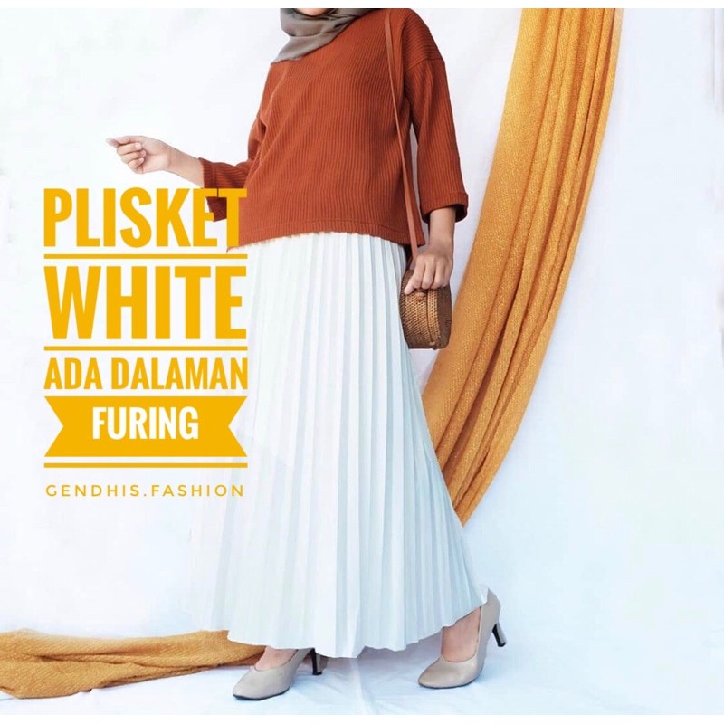 (BISA COD) ROK PLISKET WHITE PREMIUM BERFURING