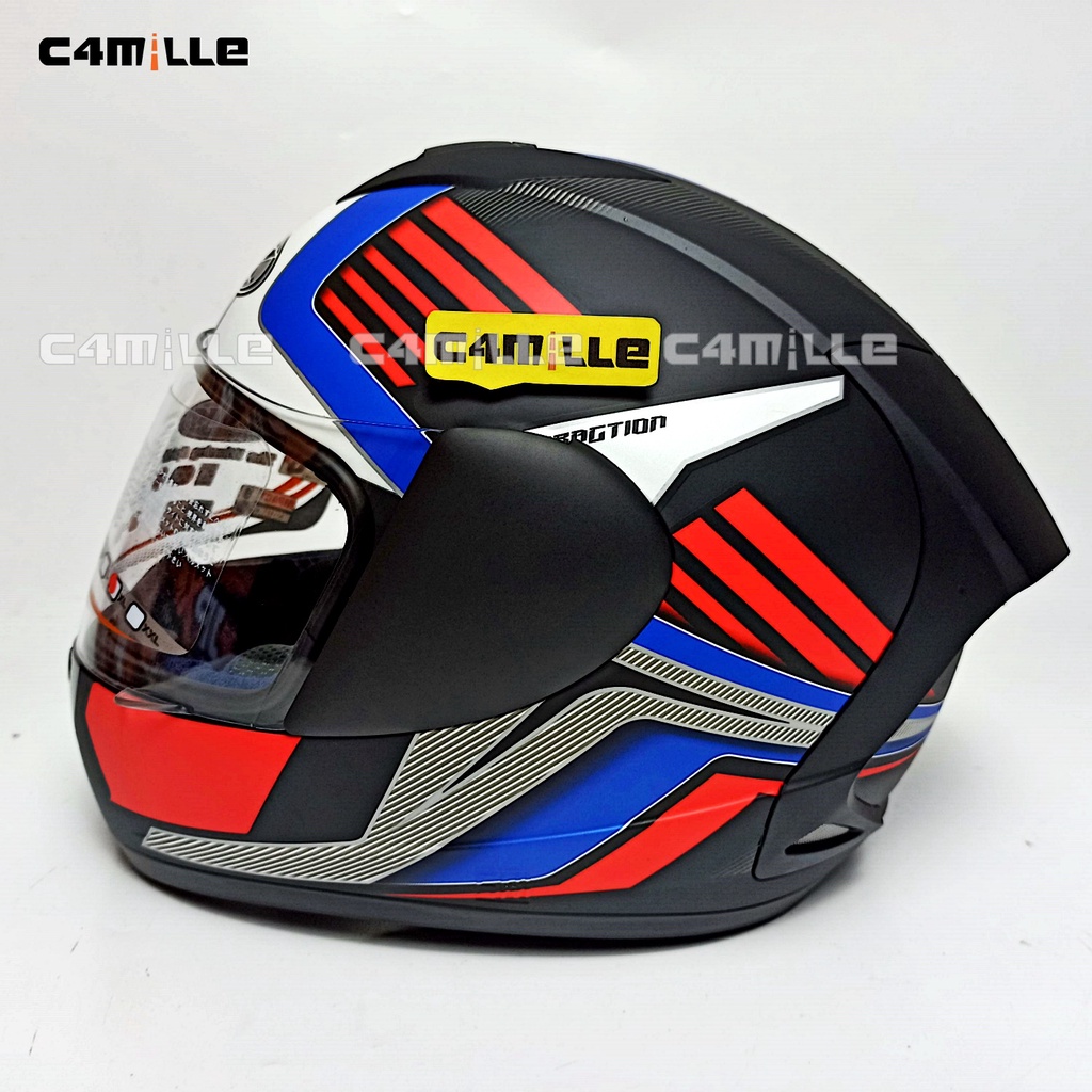 HELM INK CL MAX LTD #3 MATT BLACK BLUE RED FULL FACE