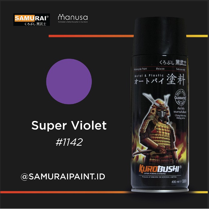 Samurai Paint Metallic Super Violet 1142 Metallic Violet #1142 Cat Aerosol Kualitas Kompresor