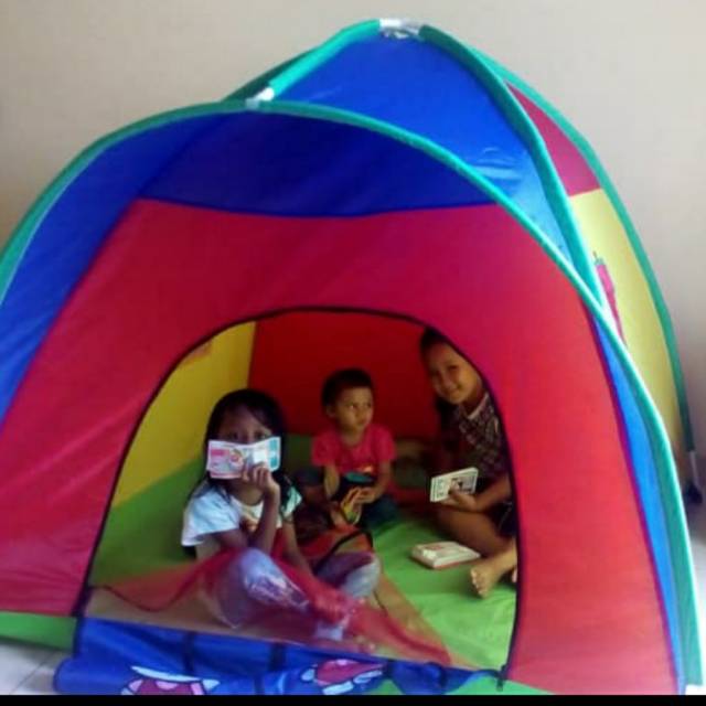 TENDA MAINAN PIPA ANAK2/MOTIF CARTON |TENDA CAMPING 140CM X140CM