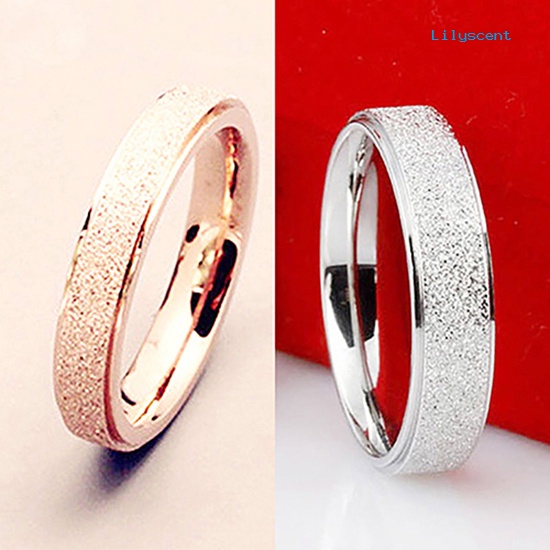 Ls Cincin Pasangan Bahan Stainless Steel Matte Untuk Pria / Wanita