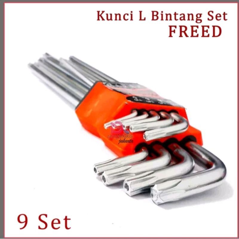 Kunci L Bintang Panjang Set 9 pcs Freed