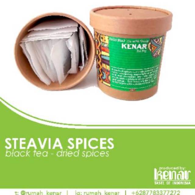 

Steavia Spices Tea Bag - Teh Stevia - Teh Hitam - Teh Rendah Kalori Diet Keto