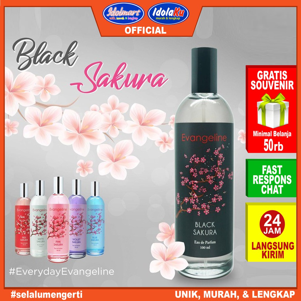 IDOLMART Parfum evangeline edp black sakura 100ml Idolmart Surabaya