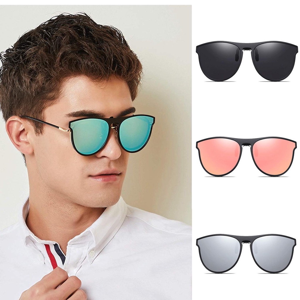 Nanas Clip-on Kacamata Hitam Sunglasses Perlindungan UV Mengemudi Kacamata Flip Up