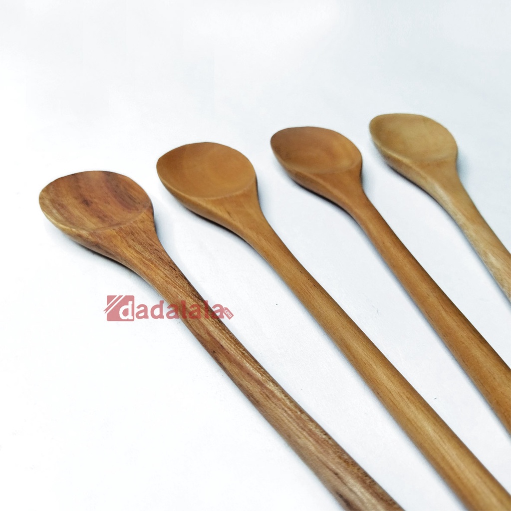 DADALALA Sendok Jus / Sendok Minuman (Tea Spoon) Panjang 24 Cm, Bahan Kayu Mahoni