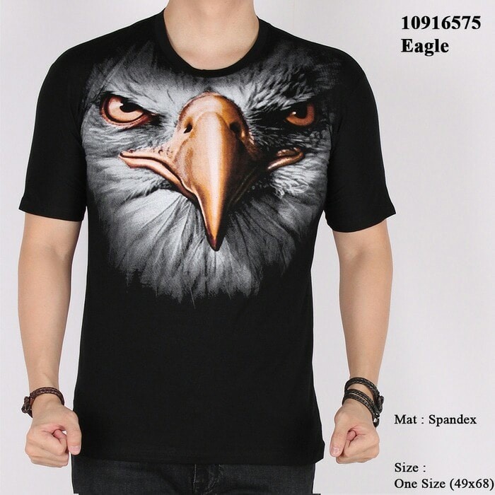 Baju Kaos Pria Distro Burung Elang 3d Fashion Cowok Eagle