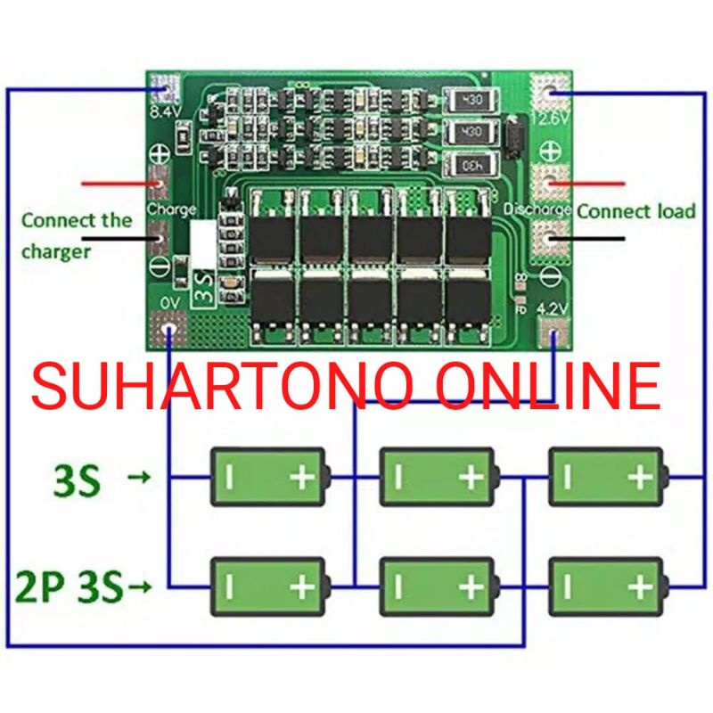 3S 60A BMS Board 12.6V 18650 Li-Ion Lithium Battery Protection Board