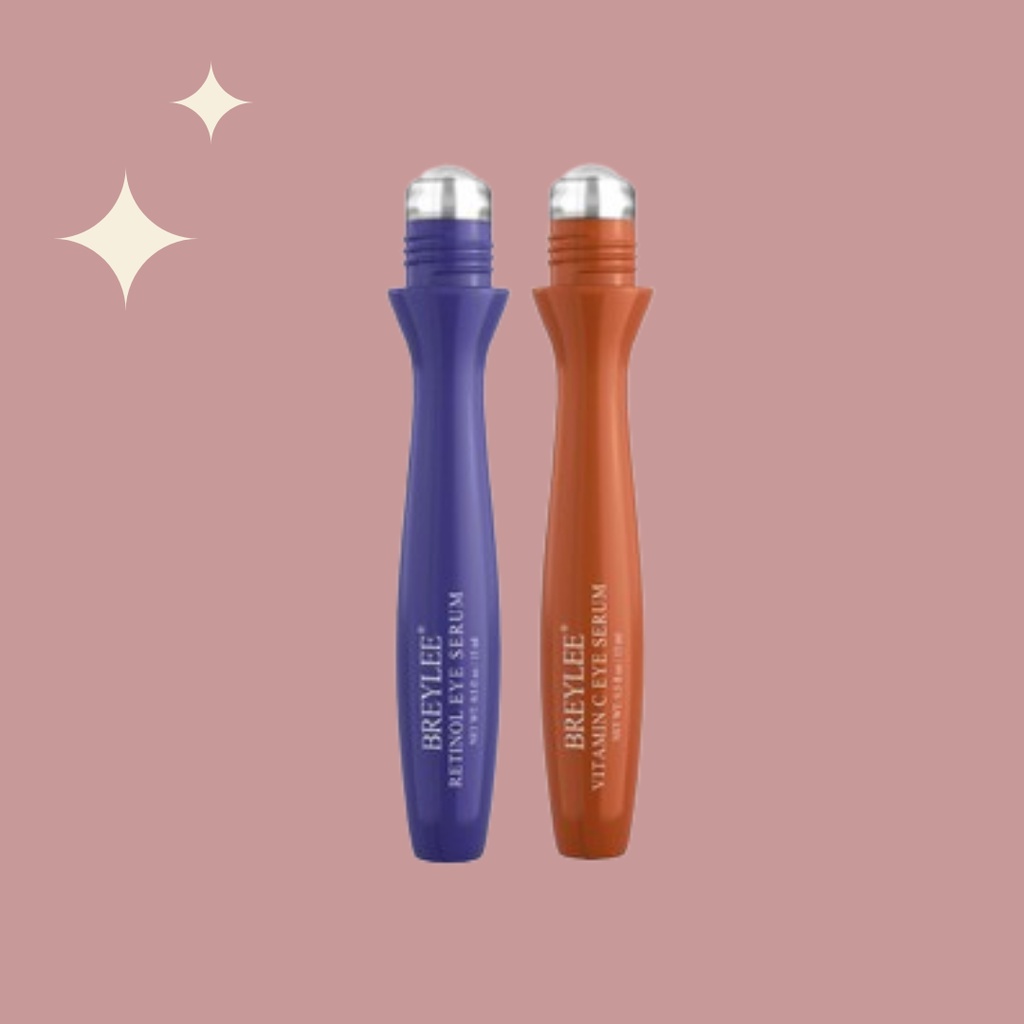 BREYLEE Eye Serum Roller 15ml - Retinol & Vitamin C - Anti Aging Lifting Firming & Brightening Impro