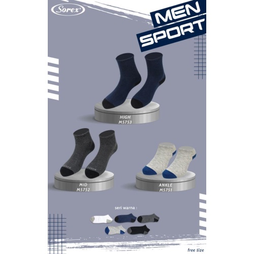 Sorex Men sport Socks M 5751/ M 5752/M 5753 kaos kaki laki laki