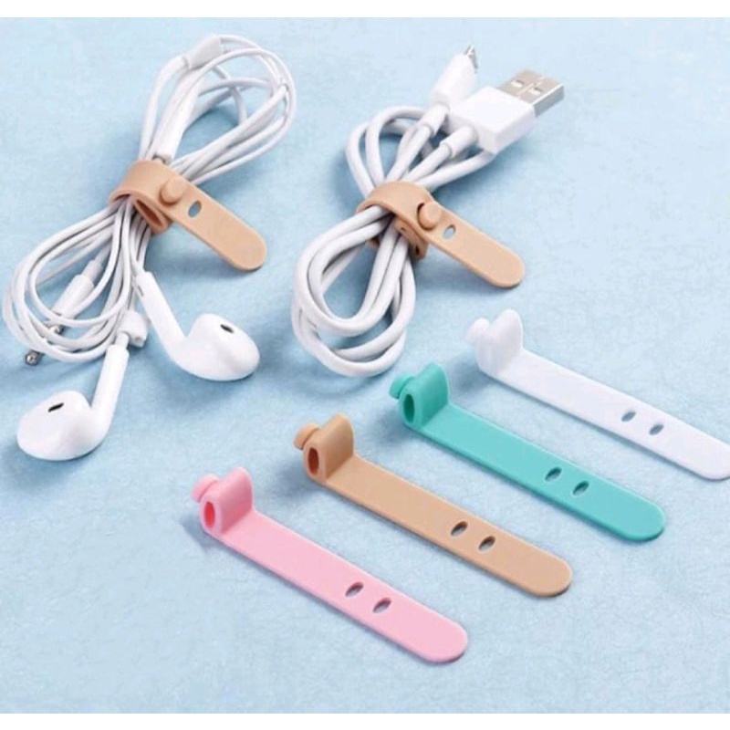 Pengikat Kabel Charger / Klip Pengikat Kabel / Tali Silicone Pengikat Kabel