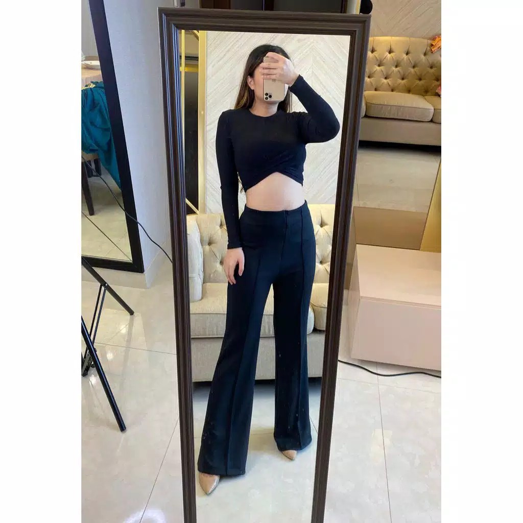CATHERINE-PALAZO HW ZIPPER LIST DEPAN/CELANA WANITA /TERBARU