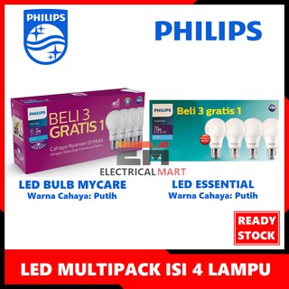 (Paket 4 pcs) Lampu Bulb LED Philips MyCare 6W 8W 10W 12W