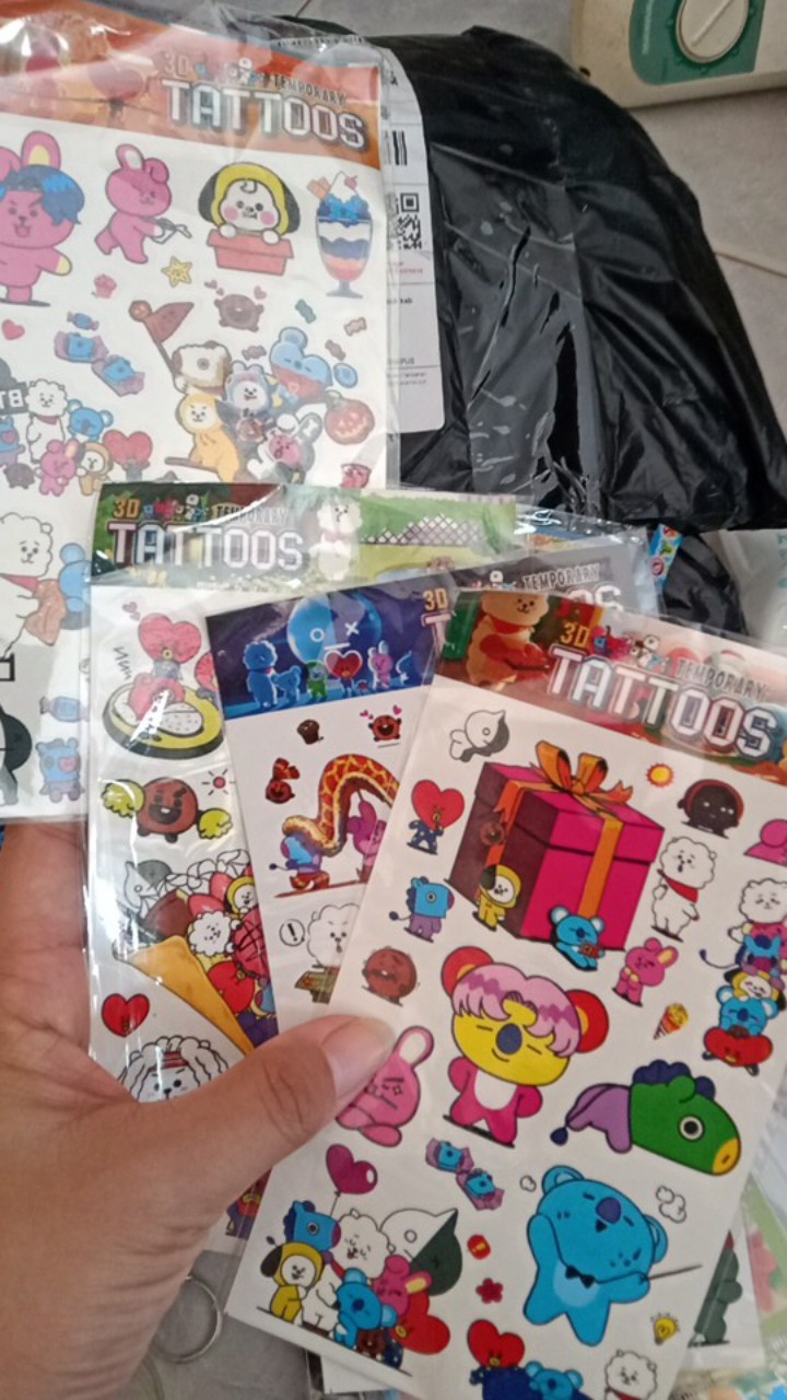 Sticker Tatto Temporer Bt21 / Tato Bt21 / Bangtan