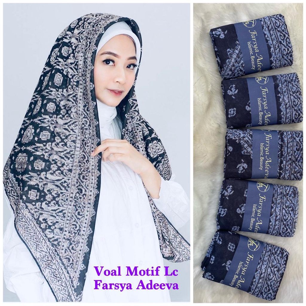 SEGI EMPAT MOTIF TERBARU HIJAB SEGI EMPAT MOTIF DEENAY  LASERCUT  TERMURAH DAN TERLARIS NAYLA HIJA'B-BATIK NAVY