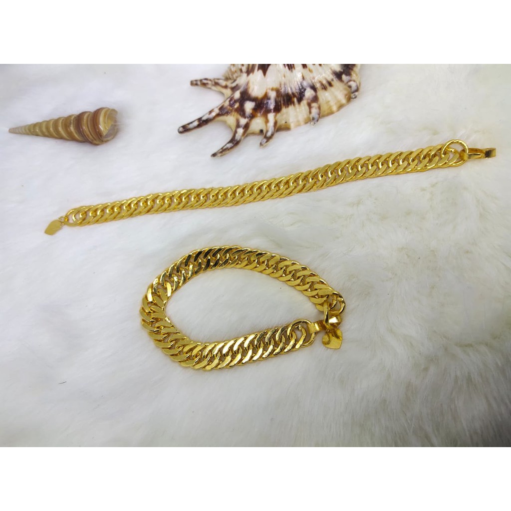 Gelang Rantai Lapis Emas 24 Karat