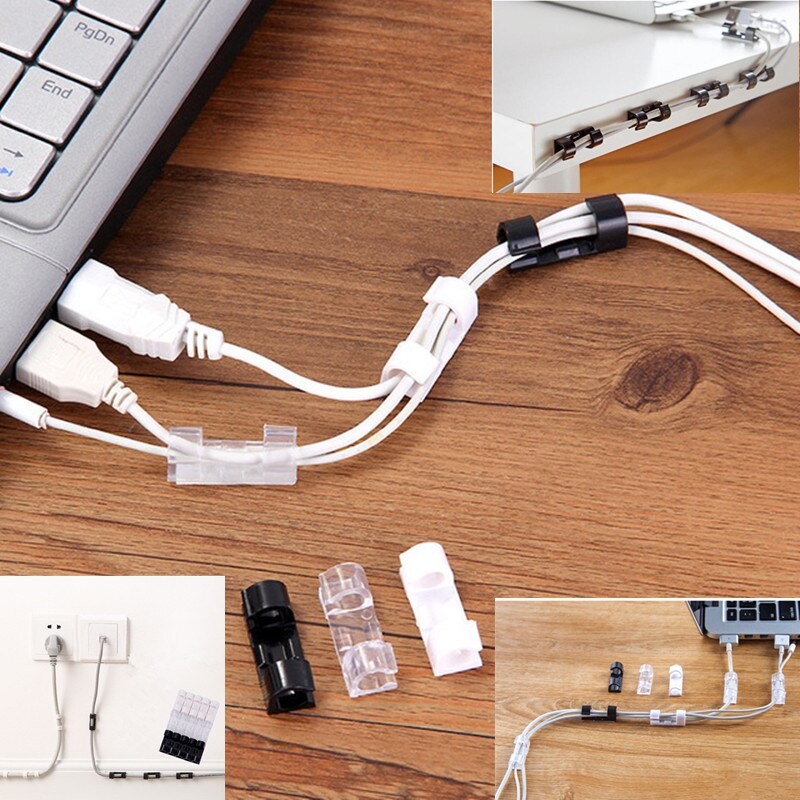 Klip Pengikat Perapi Kabel Charger Tempel Dinding Cable Organizer 20pcs