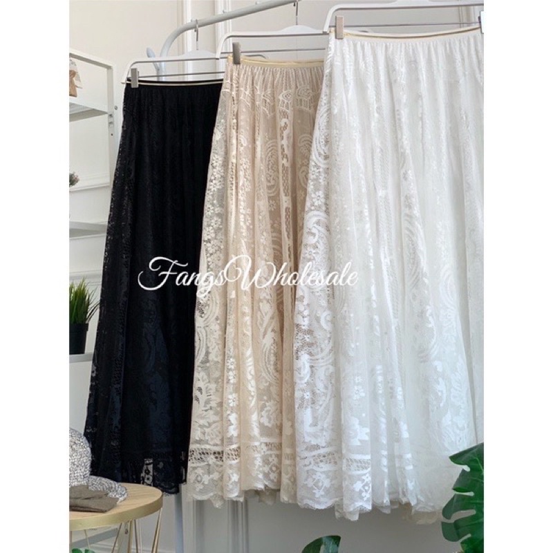 FW R506 Rok Brokat Panjang 95cm List Gold | Rok Brukat Furing Panjang 95cm