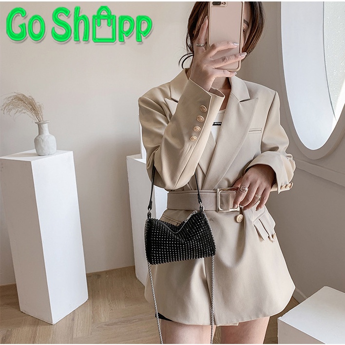 Tas Selempang Wanita Manik Bling Bling Import - Tas Bahu Slempang Wanita Fashion Korea - Tas Pesta Wanita Terbaru Import Kekinian [SL83]