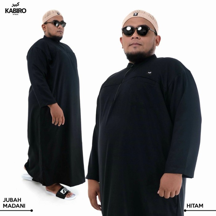 Jubah Madani KABIRO Gamis Lengan Panjang Pria Dewasa Jumbo Big Size