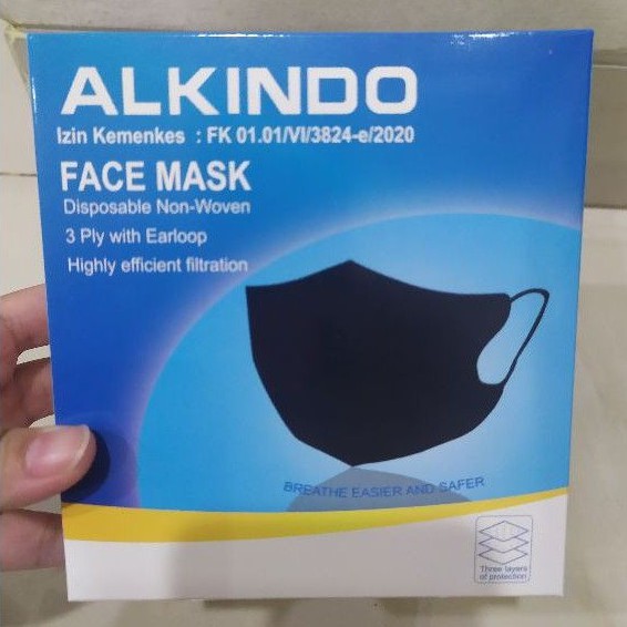 Masker Duckbill Alkindo Face Mask / Duck bill Alkindo 3ply isi 50 pcs/box