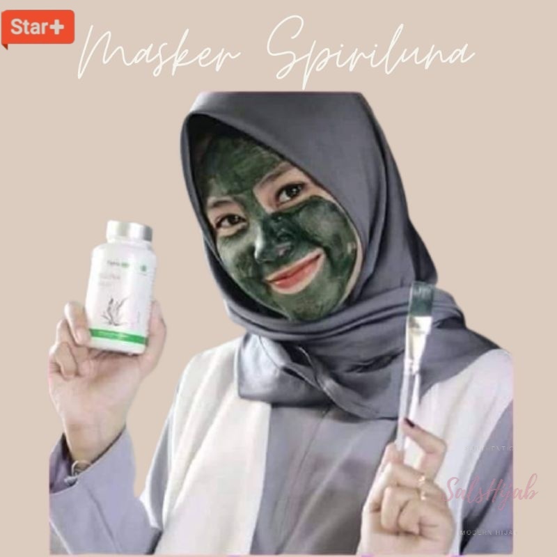 Masker Spirulina 100% Original Asli Natural - Kapsul Masker Pemutih dan Pencerah Wajah Anti Jerawat