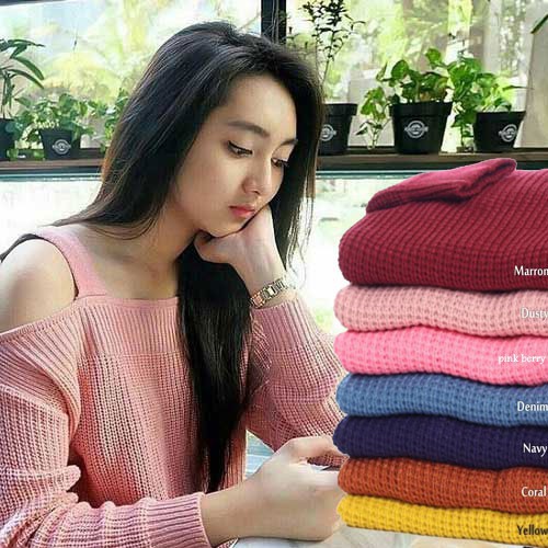 SABRINA SWEATER   baju rajut premium   sweater rajut korea   sweater casual wanita   grosir rajutan