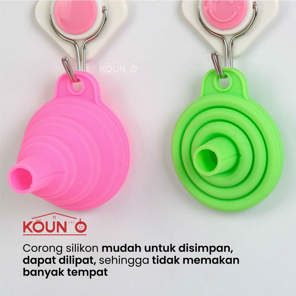 Corong Air Corong Minyak Corong Lipat Bulat Karet Silikon Flexsible Portable Foldable Silicone