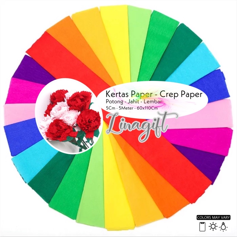 KERTAS CREPES / KREP / TISSUE CREP / TISU CREPE PAPER 110x60 HIASAN KADO RUANGAN / PRAKARYA