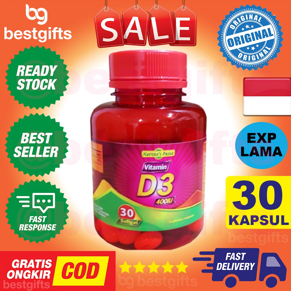 NATURE'S NATURES NATURE PRIDE VITAMIN D3 VIT D 400IU 400 IU TULANG GIGI KEKEBALAN TUBUH 30 KAPSUL